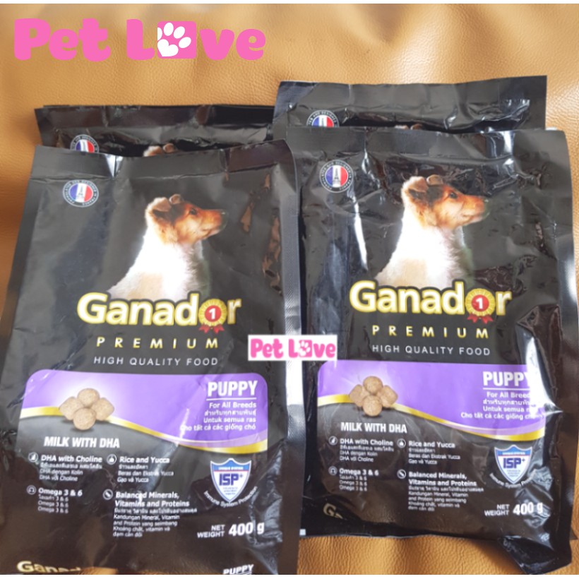 Thức ăn hạt Ganador cho chó con (gói 400g)