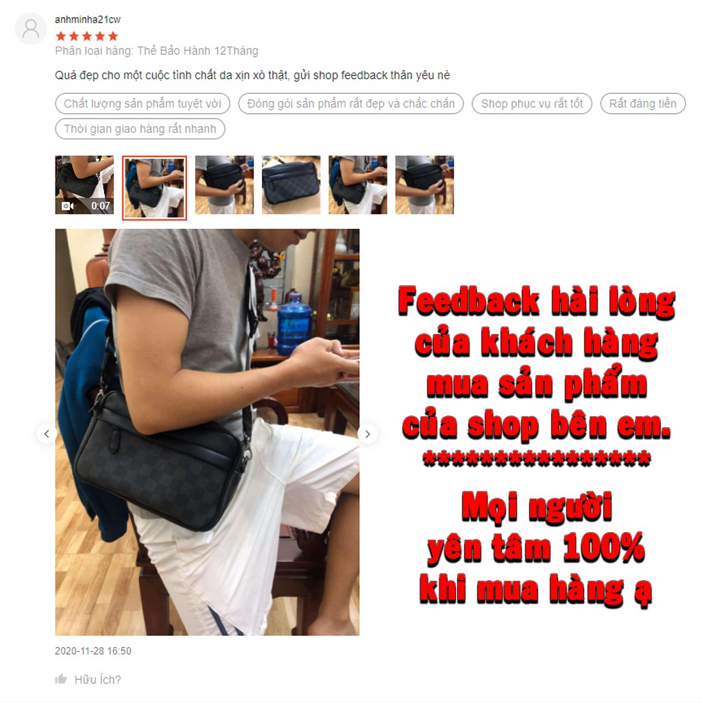 Túi Xách Nam Caro Gần Giống Túi Xách LV Chất Da Cực Đẹp Sang, Túi Đeo Chéo Nam Da Thật | BigBuy360 - bigbuy360.vn