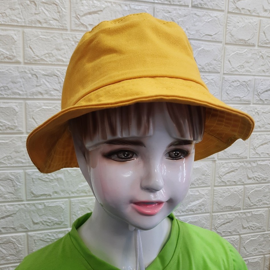 Nón Tai Bèo Trơn Màu Vàng Đồng Phục Trẻ Em Học Sinh Trường Học Du Lịch