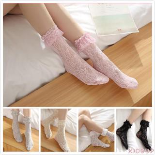 ☀Pop☁Vớ Ren Trắng Cổ Ngắn Phong Cách Lolita Cho Nữ