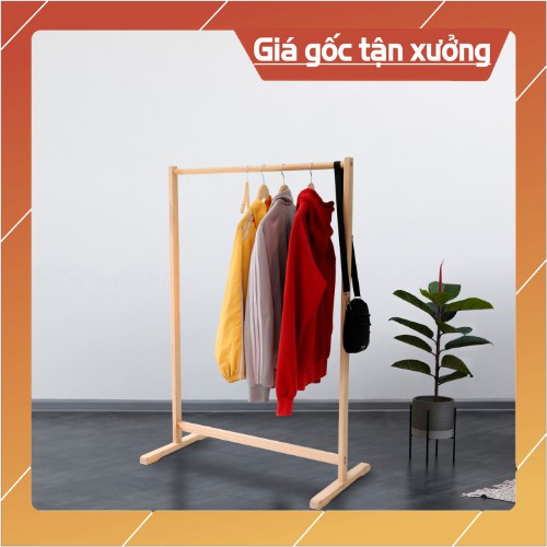 [ KHUYÊN DÙNG] SÀO TREO QUẦN ÁO GỖ THÔNG ĐA NĂNG HÀN QUỐC - SINGLE HANGER (Size 86)-NATURAL
