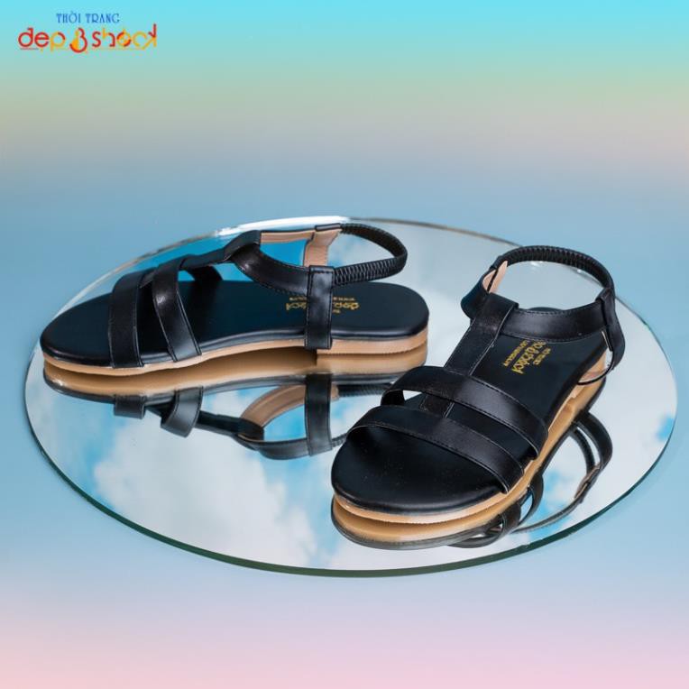 sandal quai ngang hậu thun đế bệt big size Depvashock Ms 355