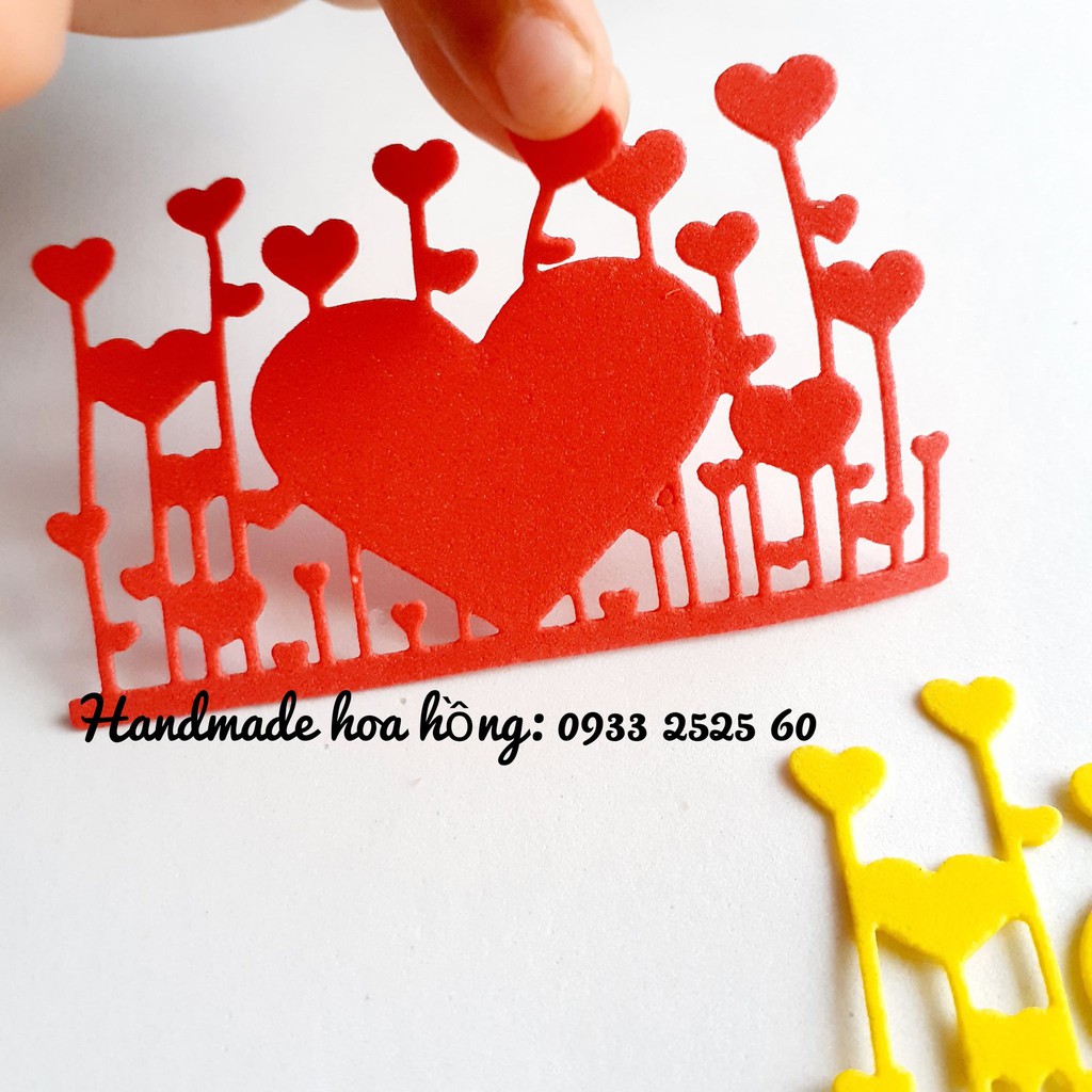 4 giàn trái tim bằng xốp, 8.4x5.5cm - Hình trang trí thiệp, scrapbook, bookmark _ Phụ kiện trang trí handmade _ DIY