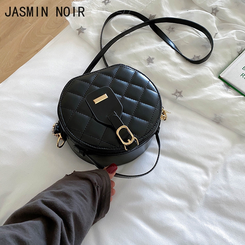 Túi Xách JASMIN NOIR Tròn Nhỏ Họa Tiết Kẻ Ô Sọc Chất Liệu Da Pu Thời Trang Sang Chảnh Cho Nữ | BigBuy360 - bigbuy360.vn