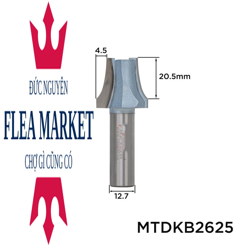 Mũi soi mái trai đứng không bi cốt 12,7mm hãng Tideway hợp kim Vonfram cacbit hàng công ty