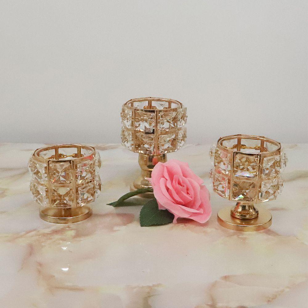 LET Giá Đỡ Nến Pha Lê Để Bàn Trang Trí Tiệc Cưới