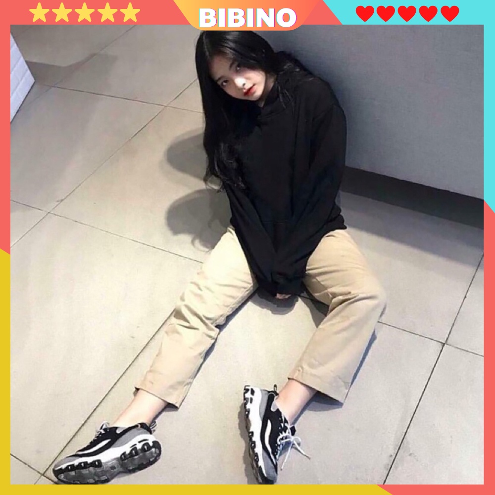 Quần kaki nữ nam ống rộng baggy unisex dài basic thời trang đi học hàn quốc đẹp cao cấp BIBINO Quần kaki nữ ống suông