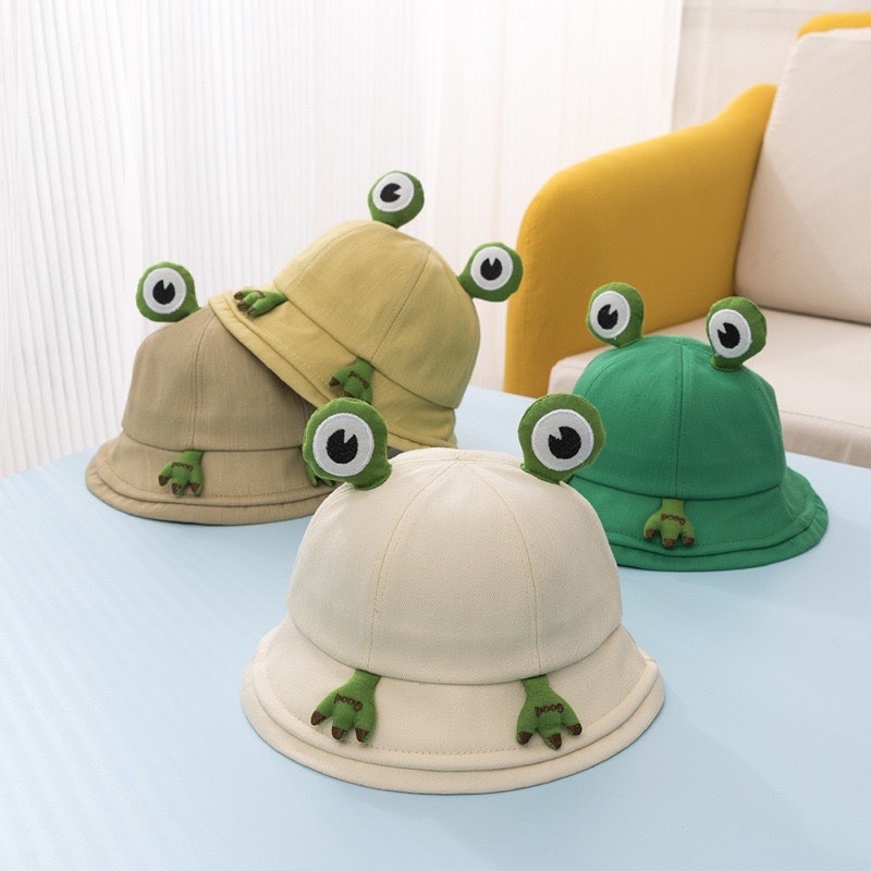 Nón bucket Vành Phối Ếch Siêu Dễ Thương Hàng Có Sẵn