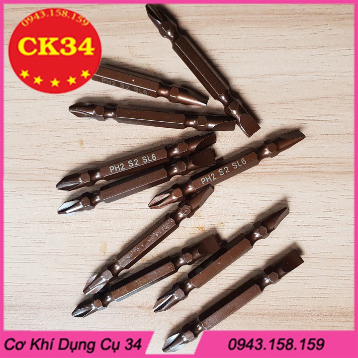 Bộ tô vít 2 đầu bake và 2 cạnh dài 65mm