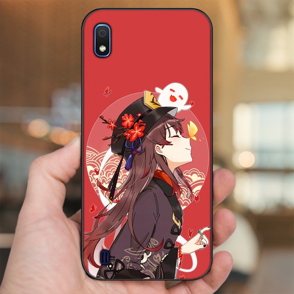 Ốp lưng Samsung A10 viền đen in hình Hutao Genshin Impact