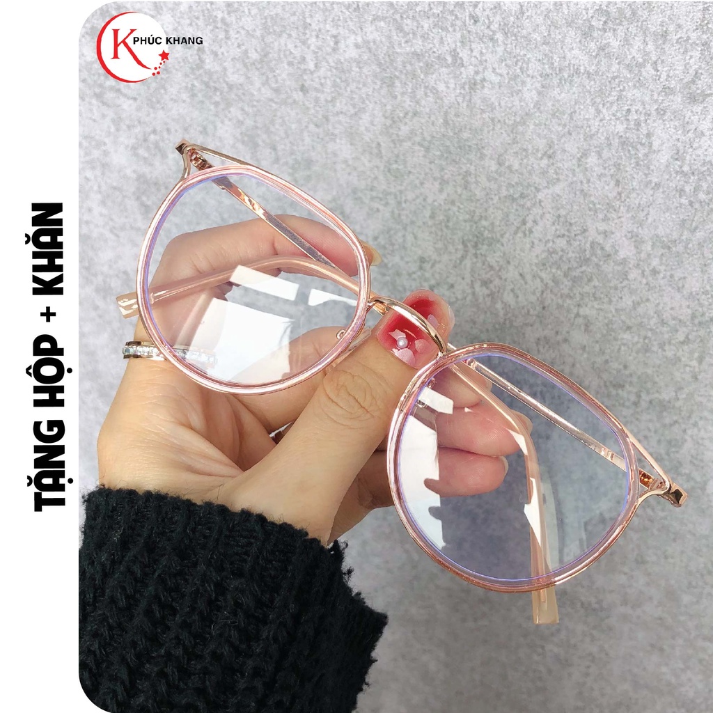 Gọng kính giả cận nữ kim loại mắt mèo không độ nhiều màu đẹp PK18