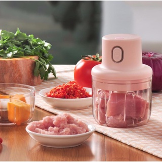 Máy Xay Mini Sạc Điện Dung Tích 250ml, Có Cổng Sạc Usb, Nhỏ Gọn Tiện Ích Dễ Sử Dụng, Xay Hành, Tỏi, Rau Củ