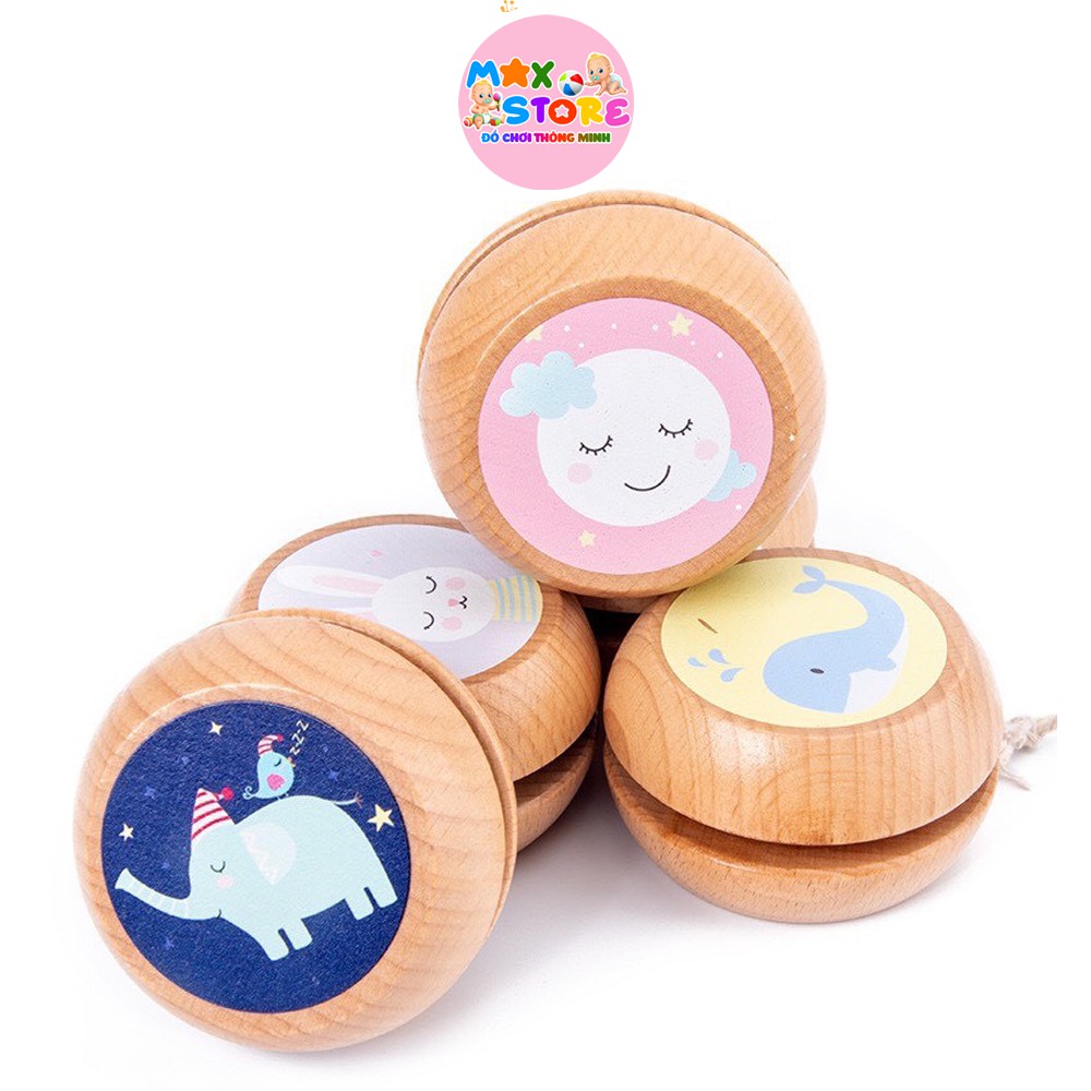 TRÒ CHƠI CON QUAY YOYO BẰNG GỖ HÌNH NGỘ NGHĨNH ĐÁNG YÊU CHO BÉ