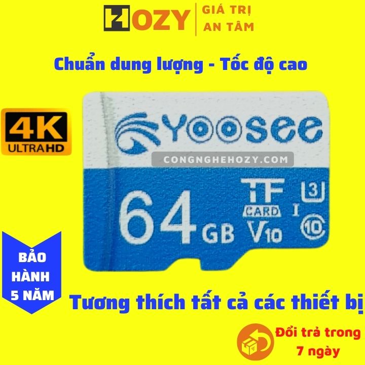 Thẻ nhớ 64GB Class 10 U3 tốc độ cao chuyên lưu Camera và điện thoại