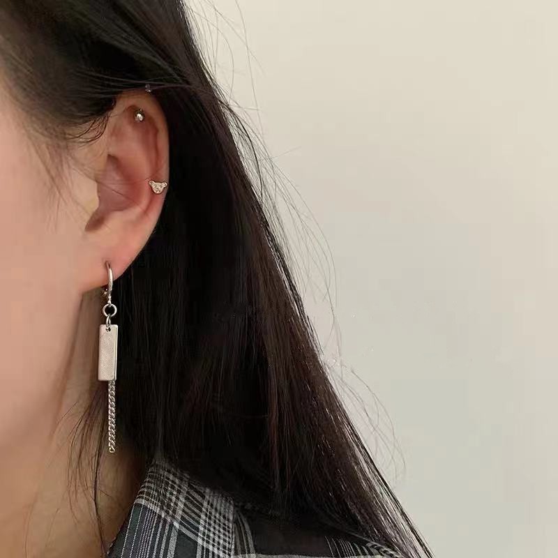[Mã FAMARAL2 giảm 10K đơn 50K]Bông tai nữ thanh lịch dễ thương kết hợp nơ xinh xắn Hàn quốc mẫu mới BT54