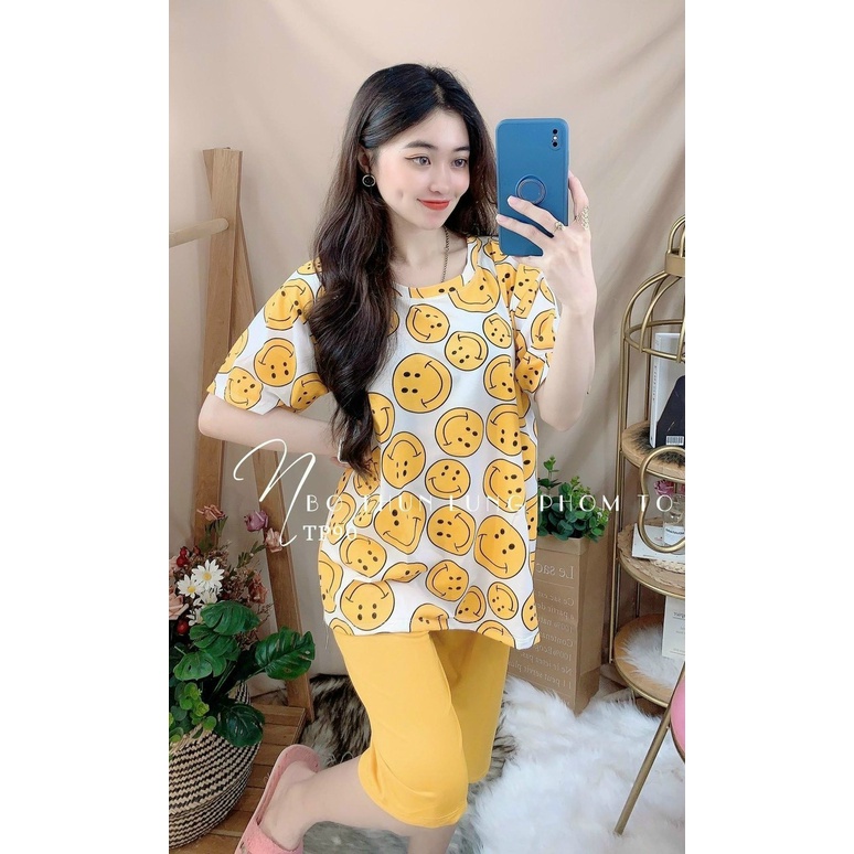 🌸 Đồ Bộ Nữ 🌸l  Đồ bộ thun Cotton mẫu họa tiết , Đồ bộ lửng nữ  mặc nhà siêu dễ thương
