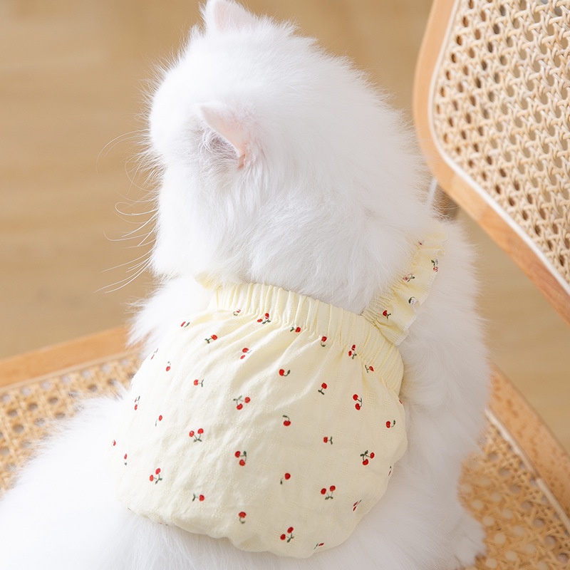 &lt;cutepethome&gt;Đầm Ngắn Hai Dây Họa Tiết Mèo Garfield Thời Trang Mùa Hè Dành Cho Thú Cưng