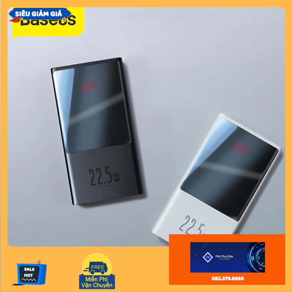 Pin dự phòng Baseus Super Mini Digital Display Power Bank ( 10000mAh / 20000mAh, 22.5W, màn hình LED)