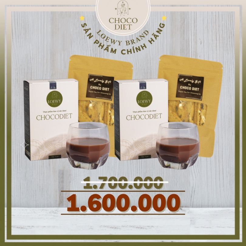 COMBO 2 Hộp CHOCO Giảm Cân Bất Chấp Mọi Cơ Địa LOEWY BRAND - Mua 2 Tặng 2