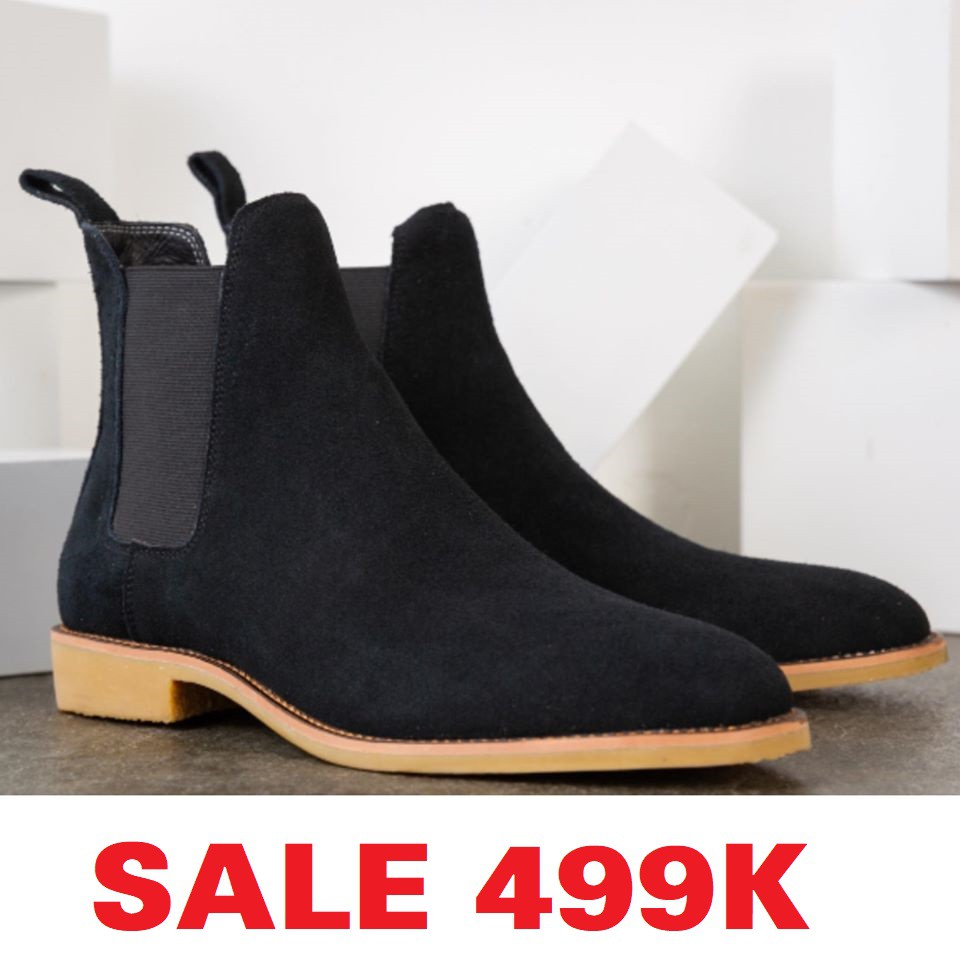 Giày Chelsea boots Da Lộn Cao Cấp Đế Cao Su Êm Cực Bền BẢO HÀNH 12 THÁNG