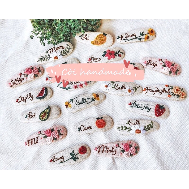 cặp tóc thêu tay coihandmade
