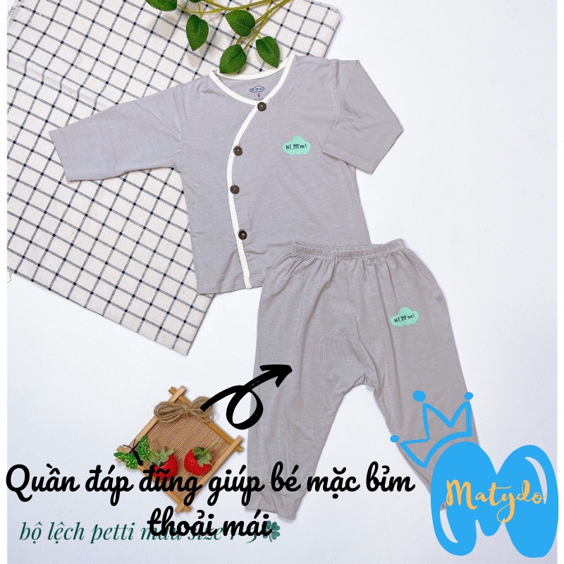 Quần áo sơ sinh MATYDO bé trai bé gái mùa hè thu đông giá rẻ đồ mới sinh cho bé Hi Mom dài tay màu
