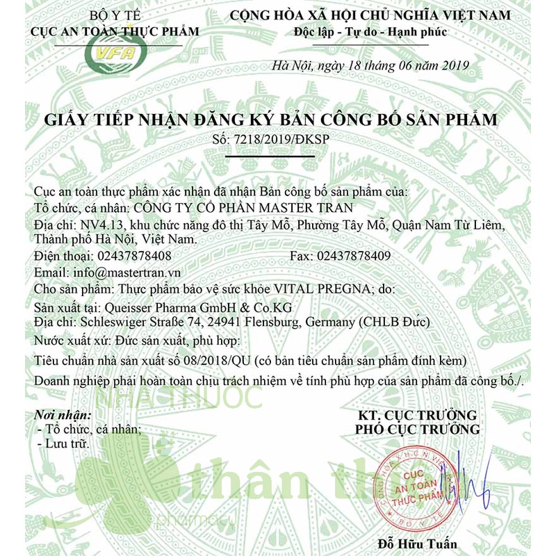 [Doppelherz Aktiv Vital Pregna hộp 30 viên], Viên  bổ sung vitamin cho mẹ bầu trước và sau sinh.