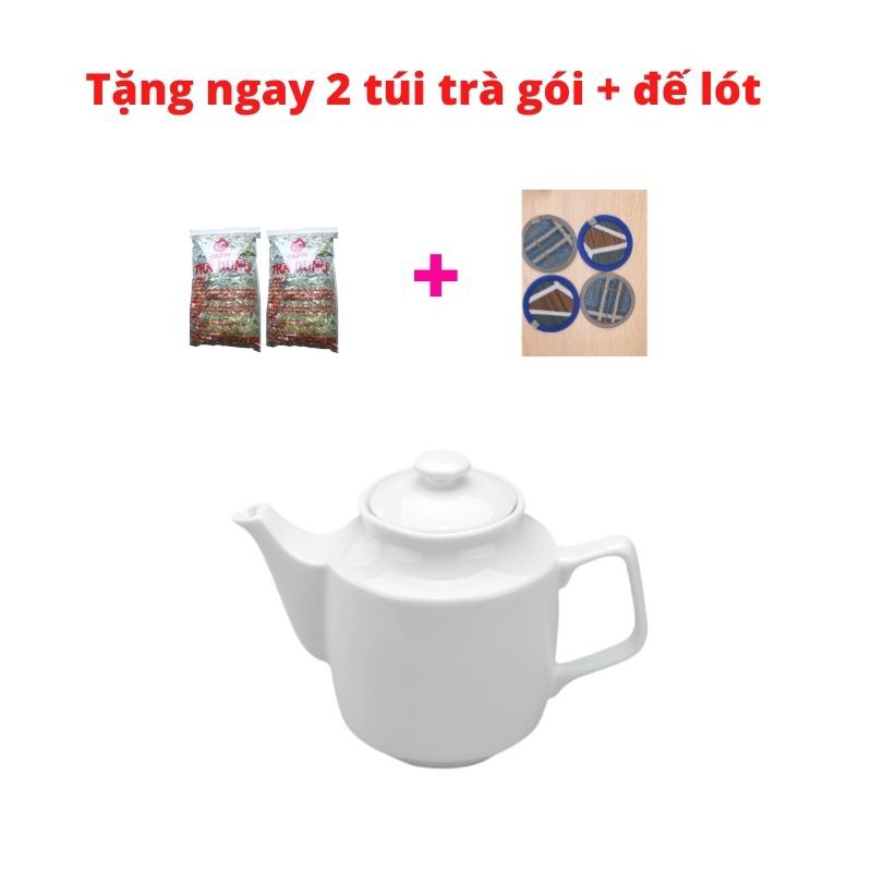 Bình trà 0.7 L - Jasmine - Trắng, ấm trà