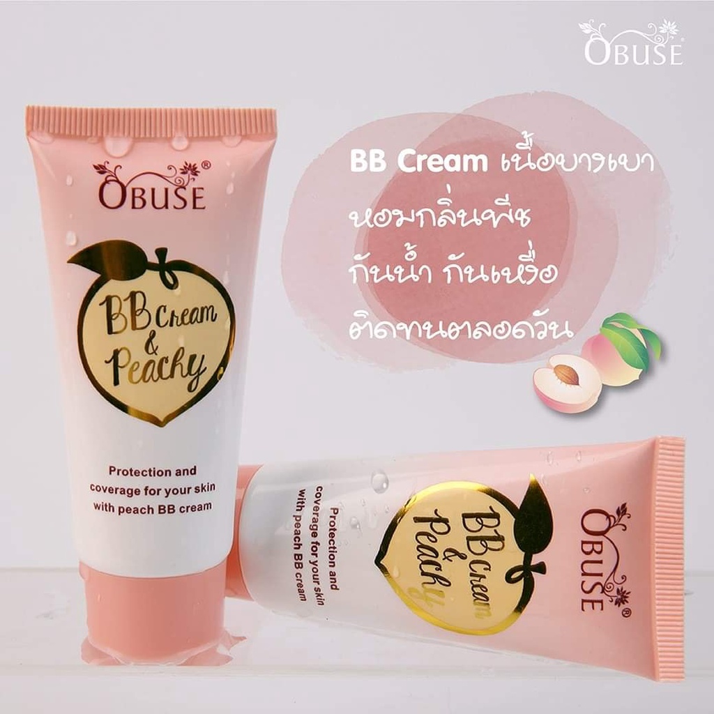 01 Tuýp Kem Nền Che Khyết Điểm HƯƠNG ĐÀO BB Cream &amp; Peachy OBuse Thái Lan 30gram