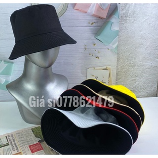 Nón bucket 2 lớp 2 mặt - mũ bo trơn cực chất thời trang