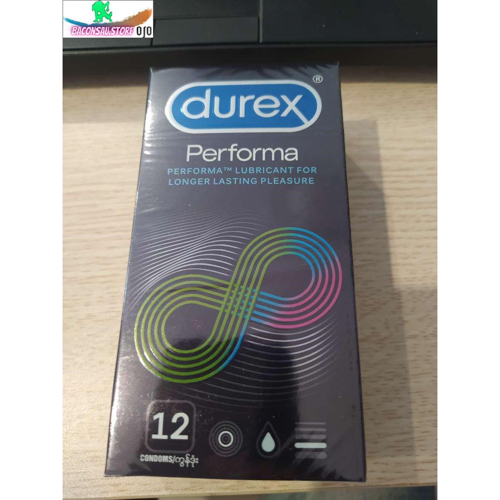 BCS Durex Performa siêu mỏng ,hỗ trợ tình dục nam nữ tăng khoái cảm  hộp 12 cái