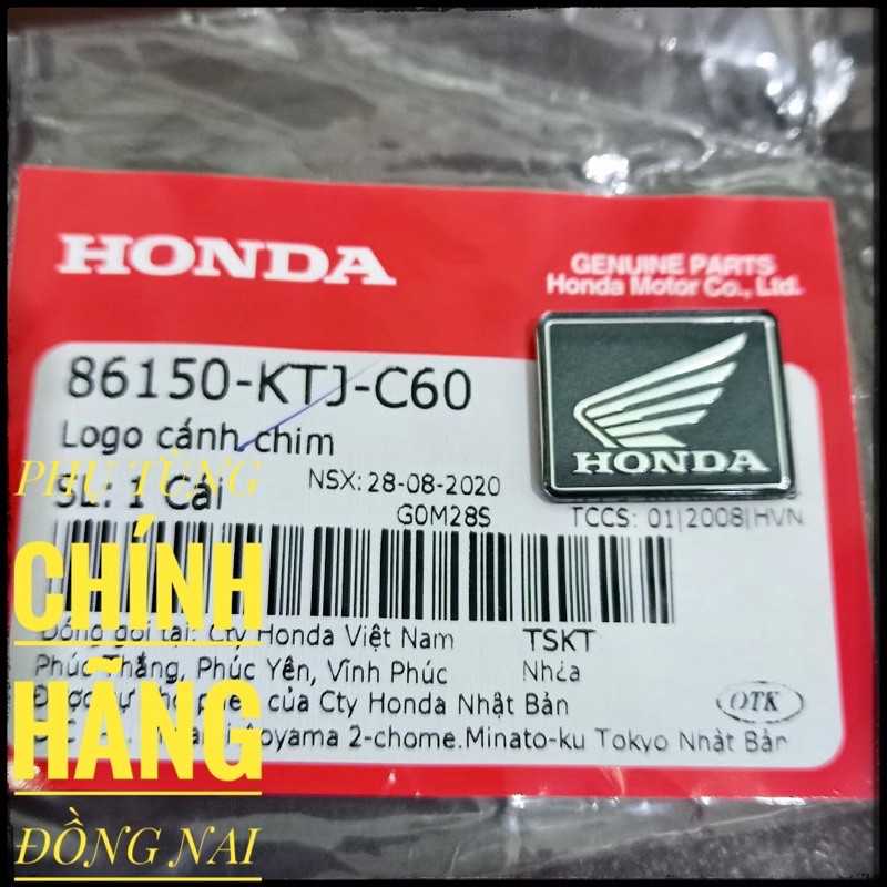 LOGO CÁNH CHIM VUÔNG HONDA (LOẠI RẺ TIỀN) ZIN CHÍNH HÃNG HONDA