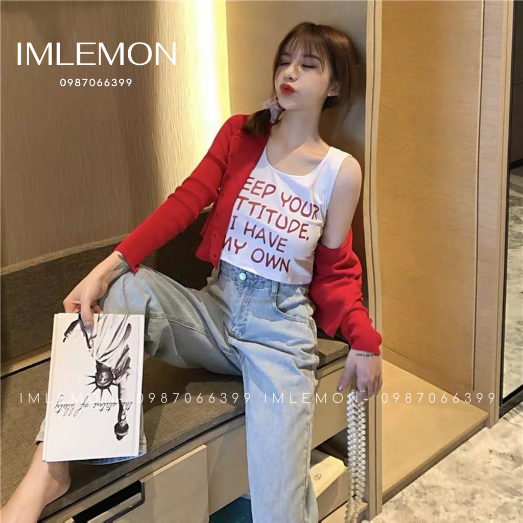 Áo Thun Croptop Ba Lỗ KEEP YOUR ATTITUDE I HAVE MY OWN Thể Thao, Năng Động | BigBuy360 - bigbuy360.vn