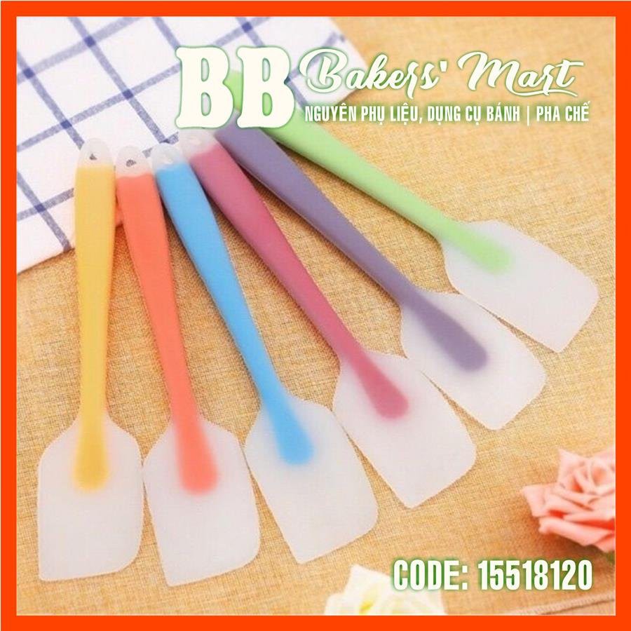 Spatula phới dẹt vét trộn bột silicone đúc liền LÕI MÀU NHỎ - 20.5cm (GIAO MÀU SẮC NGẪU NHIÊN)