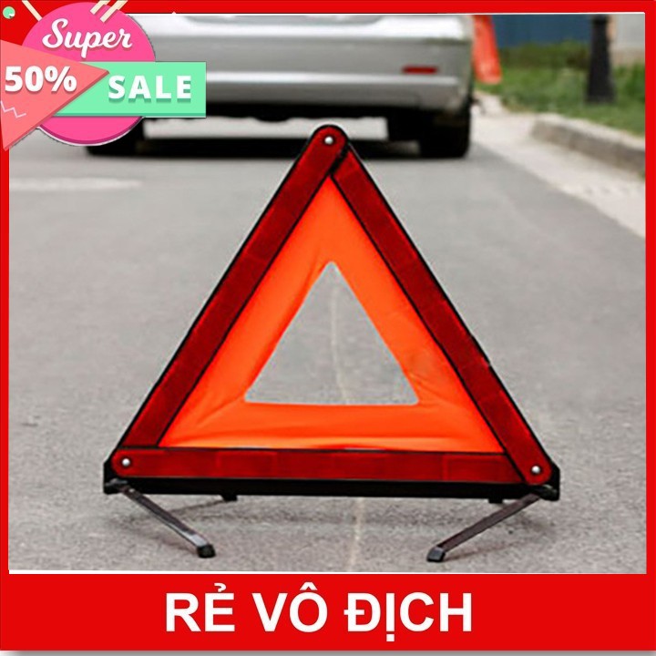 Biển cảnh báo nguy hiểm tam giác phản quang cho ô tô, xe hơi có hộp đựng