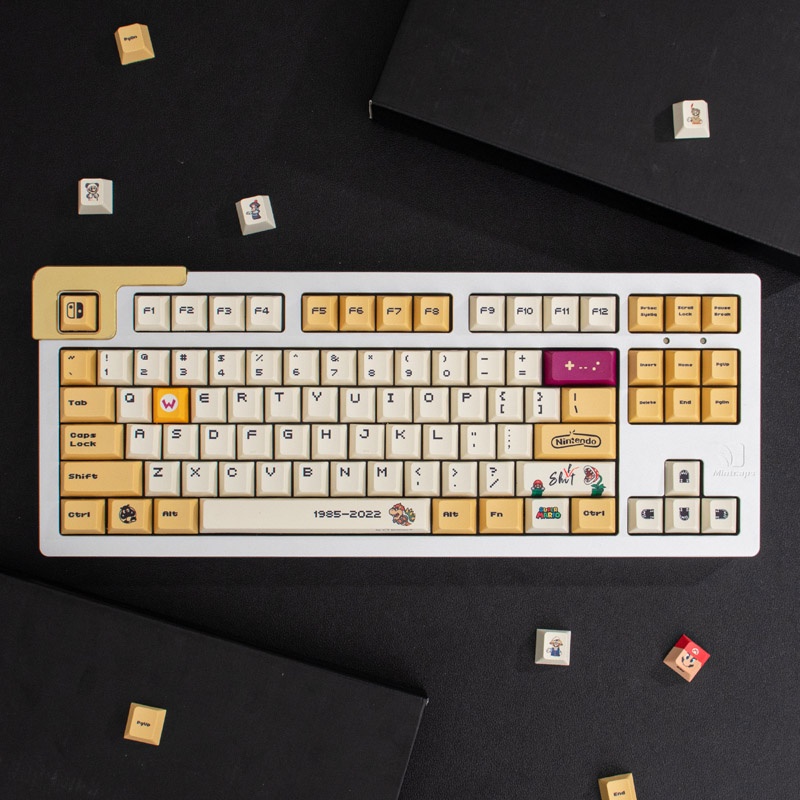 Bộ 131 Phím PBT In Hình Mario Cho Bàn Phím Cơ