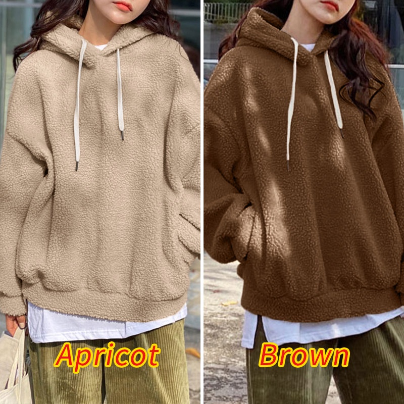 Áo hoodie ZANZEA tay dài có túi bên hông và dây rút thời trang mùa đông cho nữ