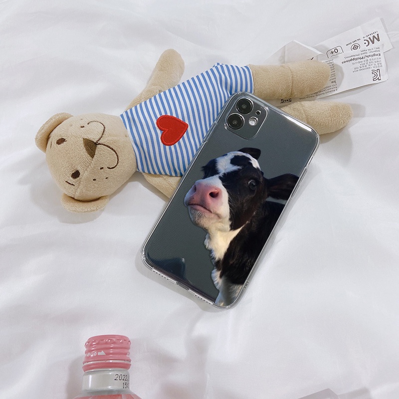 Ốp Điện Thoại Chống Sốc Họa Tiết Bò Sữa Cho Iphone 13 Pro 11 Pro Max Xr 6s 7 8 Plus 14 Mini 12 Pro Xs Max