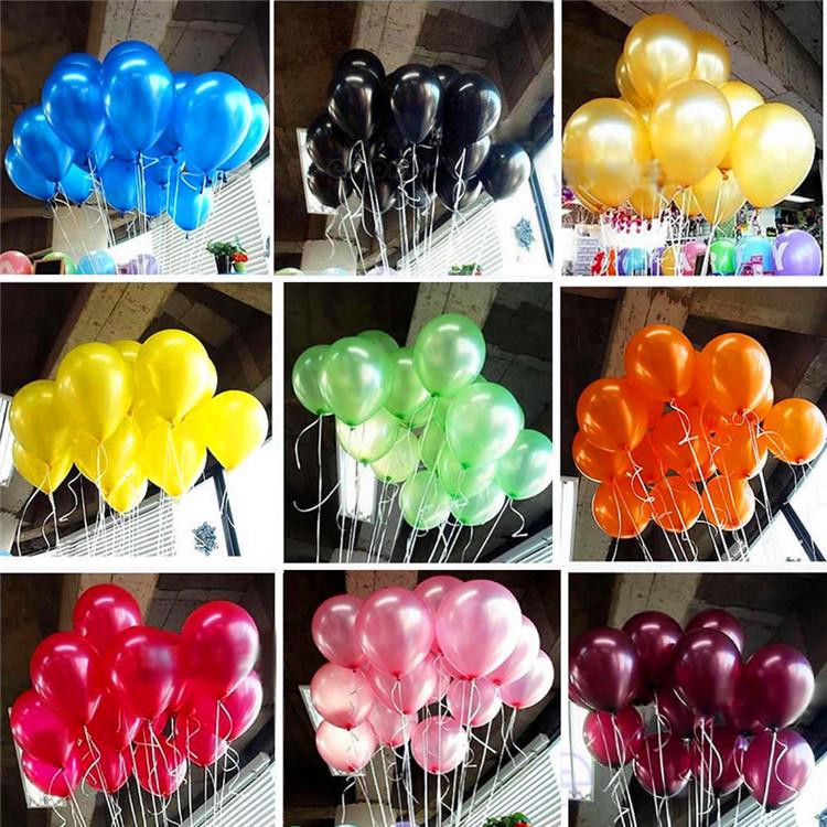 10 Bong bóng nhũ cùng màu trang trí tiệc sinh nhật - Latex balloon BONG BÓNG NHŨ THÁI LAN 10''(25cm)