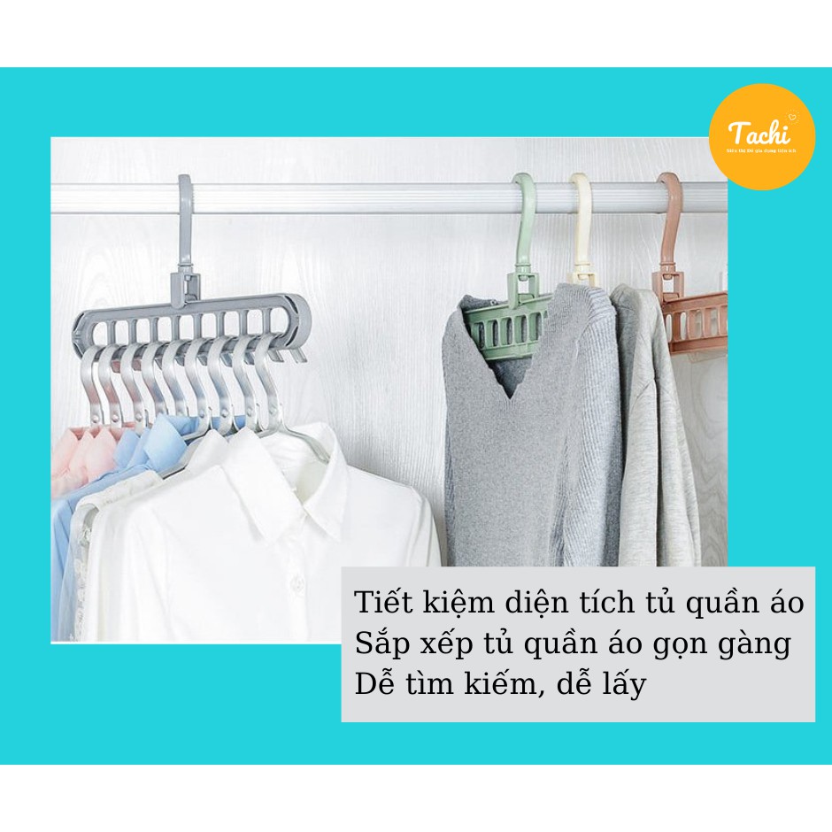 Móc treo quần áo đa năng 9 lỗ, siêu gọn gàng và tiện ích | BigBuy360 - bigbuy360.vn