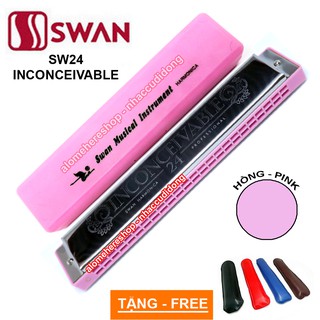 Kèn harmonica tremolo 24 lỗ Swan Inconceivable SW24 Key C (Hồng)