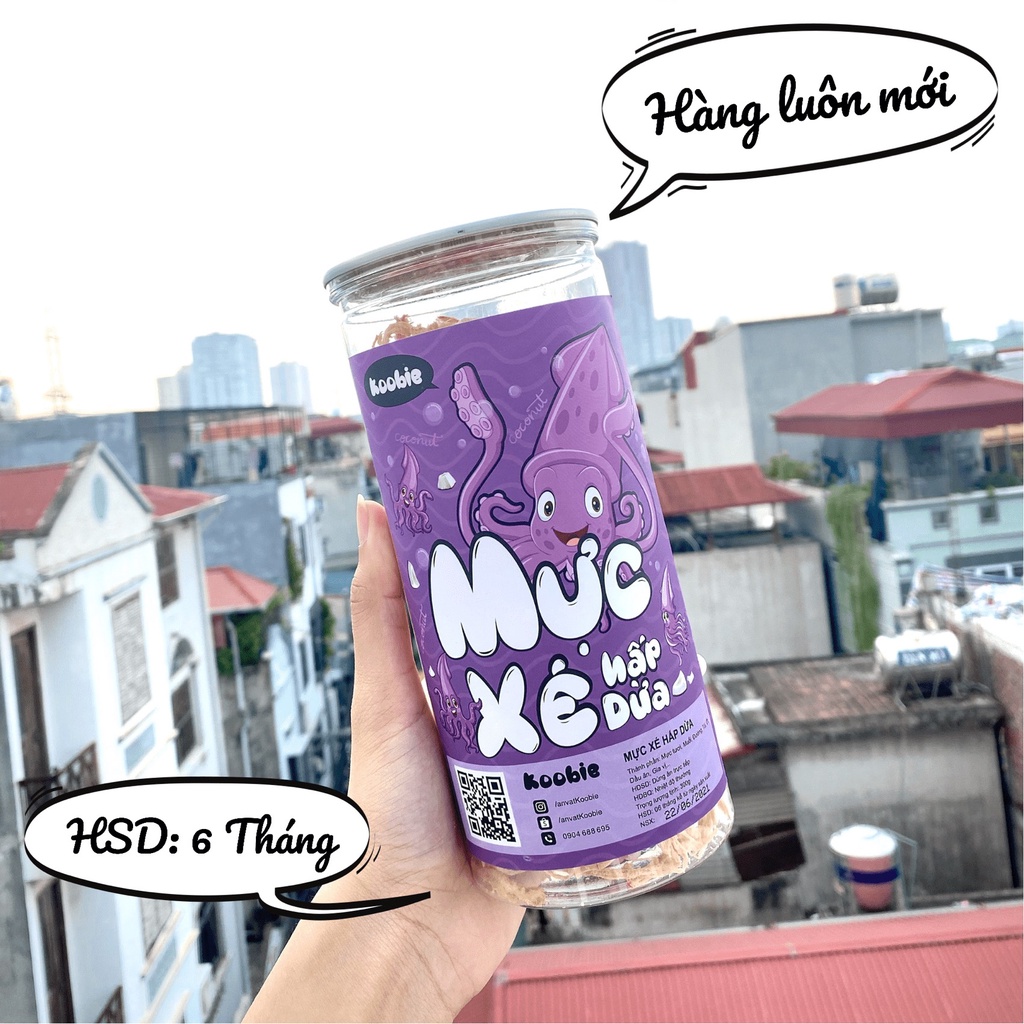 Khô mực xé sợi hấp dừa Koobie 300g, đồ ăn vặt ngon an toàn vệ sinh, giao hàng hỏa tốc | BigBuy360 - bigbuy360.vn