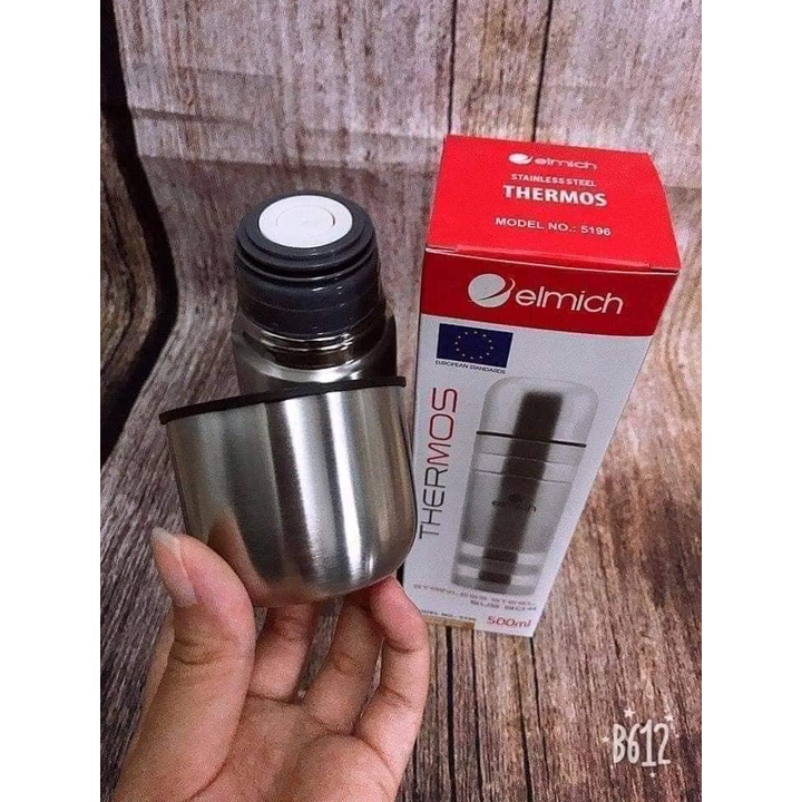 Bình giữ nhiệt Elmich Inox 304 500ml- 5196. Hàng KM