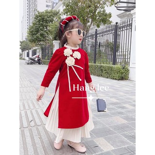 ( SẴN) SET ÁO DÀI ĐỎ TẾT CHO MẸ VÀ BÉ