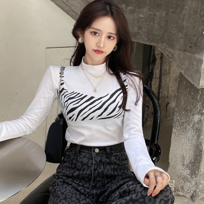 Áo Nữ Tay Dài Cổ Cao Thời Trang Cá Tính