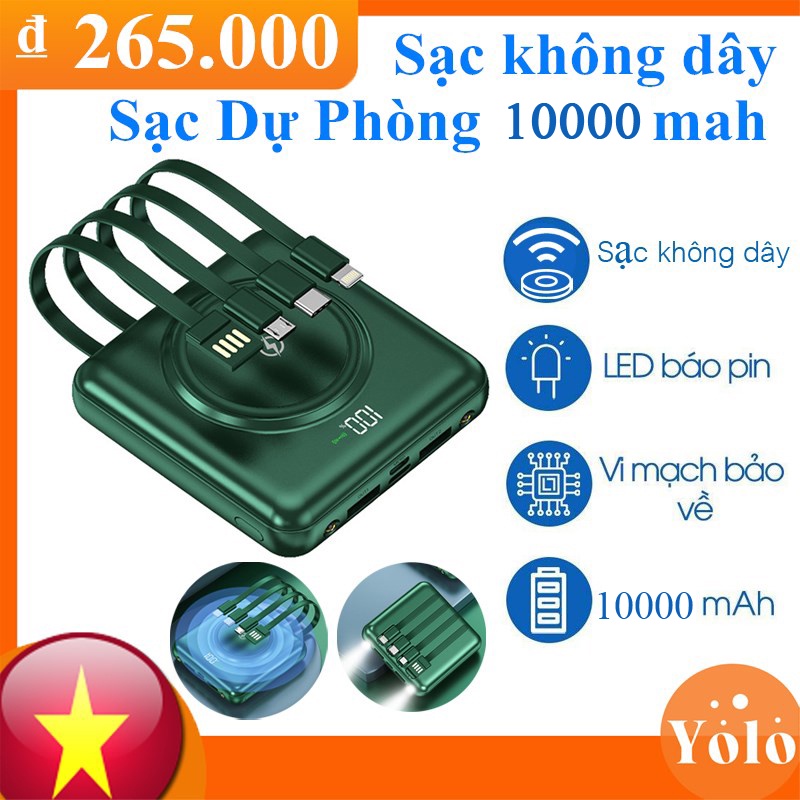 Sạc Dự Phòng Không Dây 10000mah Sạc Dự Phòng Pin Pin Dự Phòng 10000mah Sạc Không Dây xạc dự phòng 10000mah