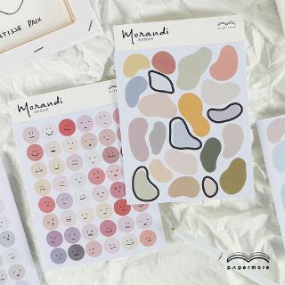 Set 2 hình dán Morandi trang trí sổ tay nhật ký DIY tiện dụng