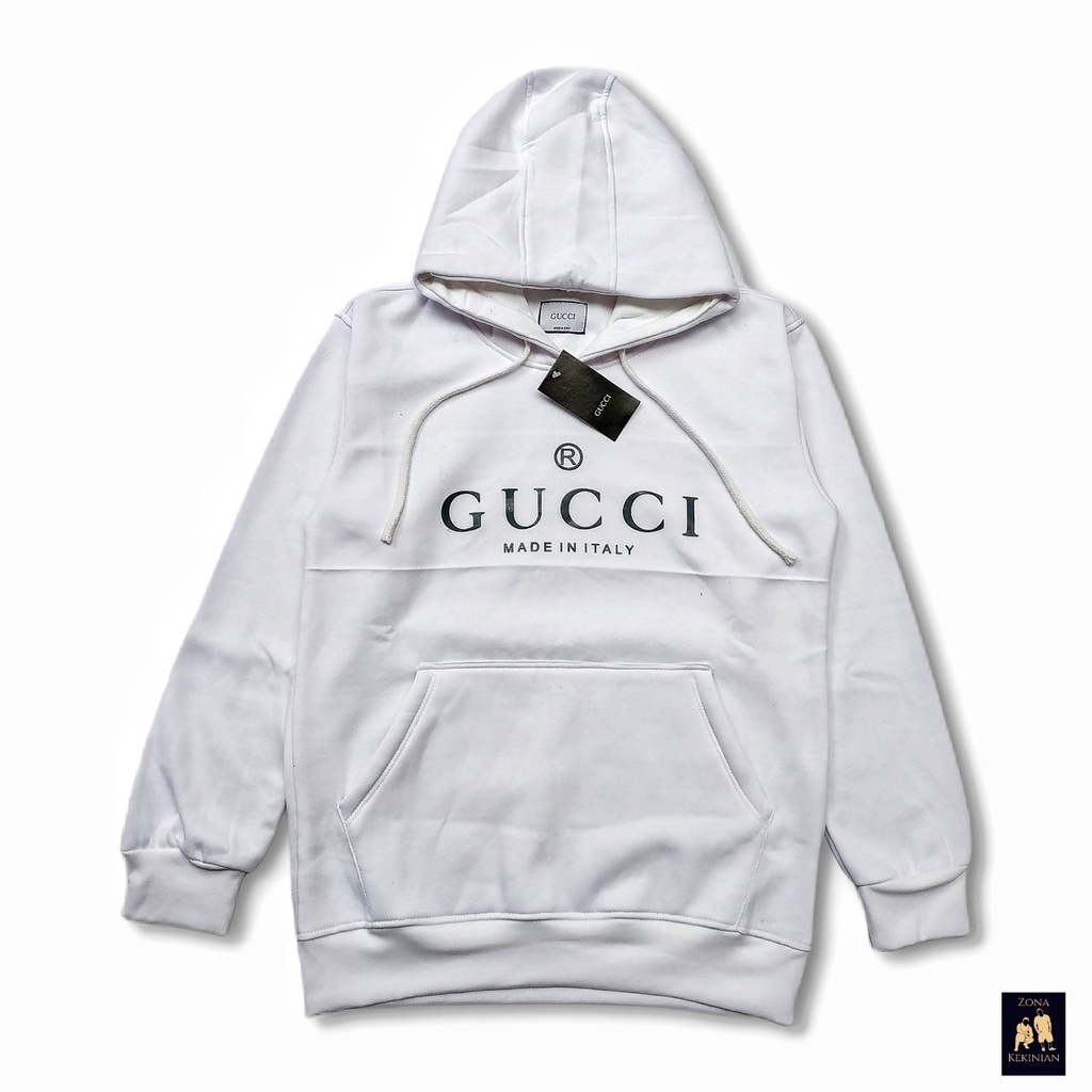 Áo Khoác Hoodie Gucci Màu Trắng Cá Tính Cho Nam Nữ