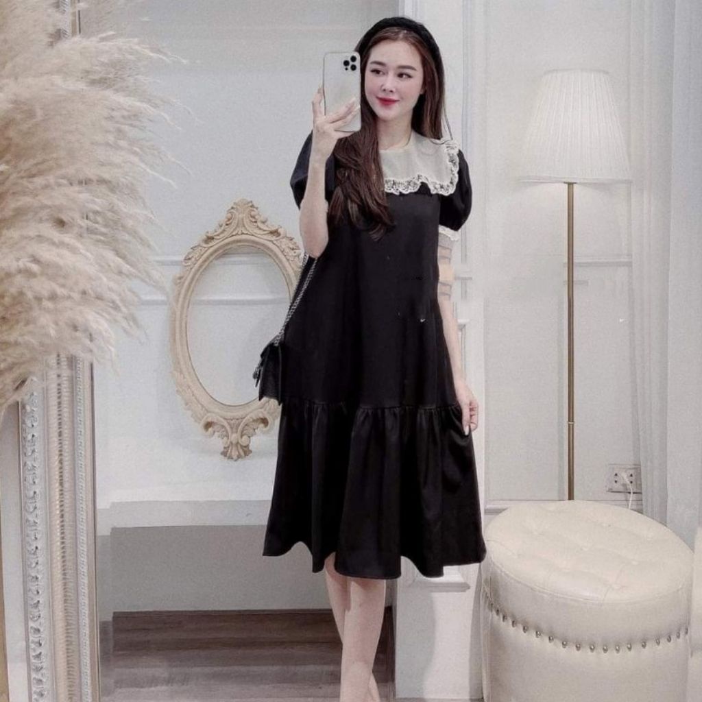 Đầm bầu thời trang thiết kế MB314 chất lụa hàn freesize từ 45 đến 70kg