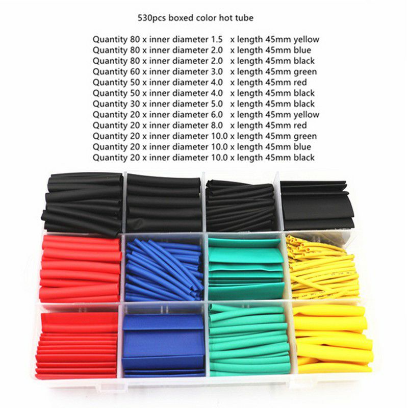 Hộp 530, 580 ống gen co nhiệt - gói 164, 328 gen co nhiệt bọc cách điện cho dây cáp điện